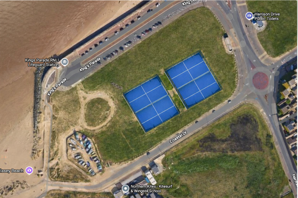 Padel courts birds eye concept